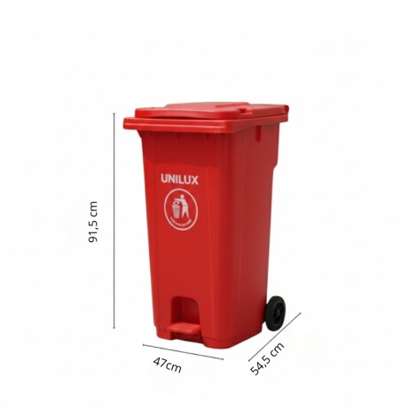 CONTENEDOR DE BASURA 120 LITROS Contenedor de Basura con Ruedas 120 Litros Roja