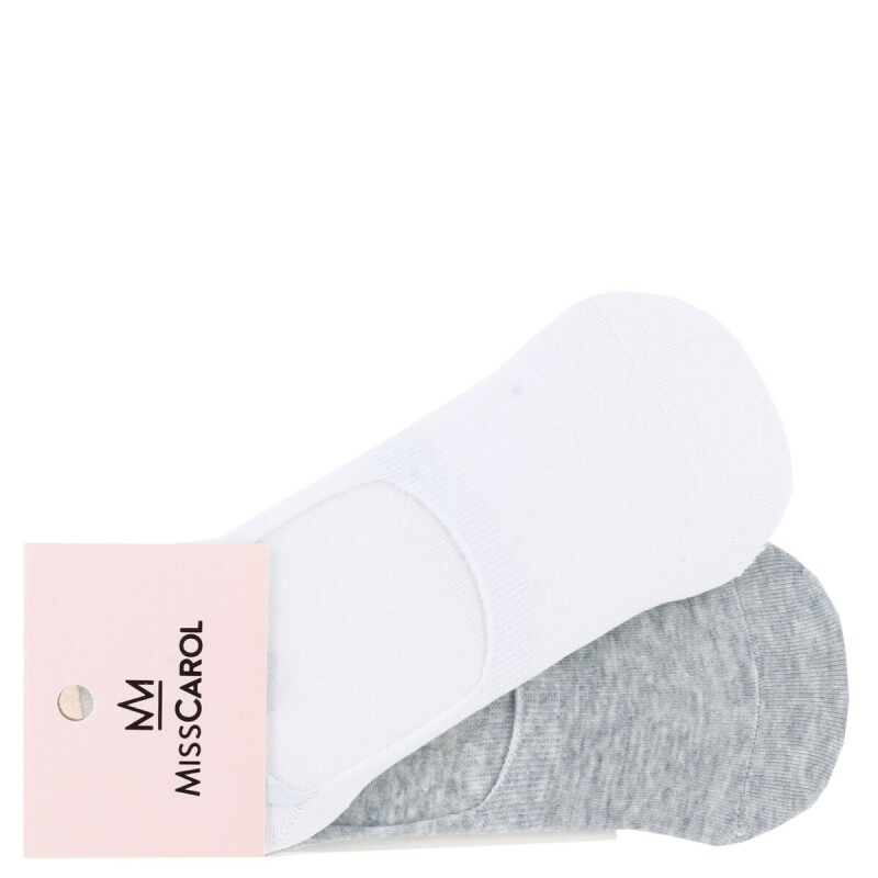 Medias de Mujer Miss Carol Media pack x2 solid Blanco - Gris
