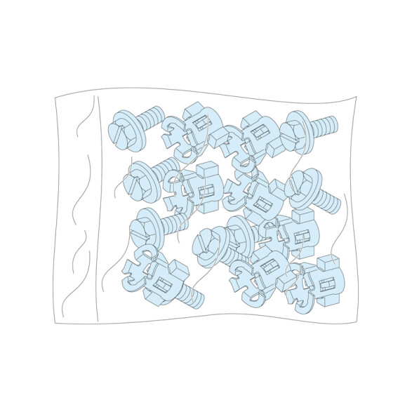 Set de 20 tornillos + tuercas en jaula p/armadura MI8921