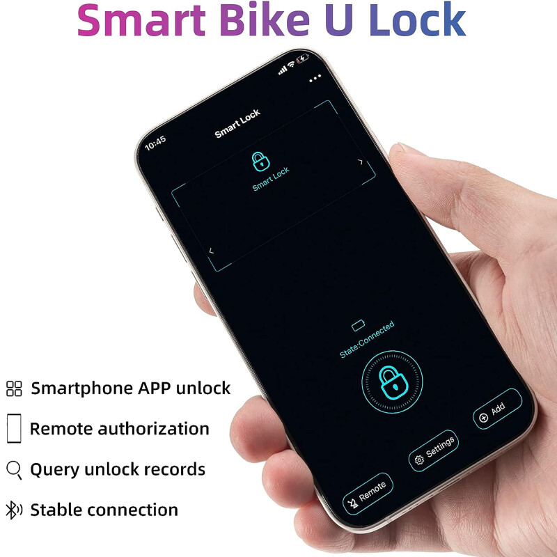 Candado En U Para Bicicleta Rockbros Smart U-Lock Con Huella Candado En U Para Bicicleta Rockbros Smart U-Lock Con Huella