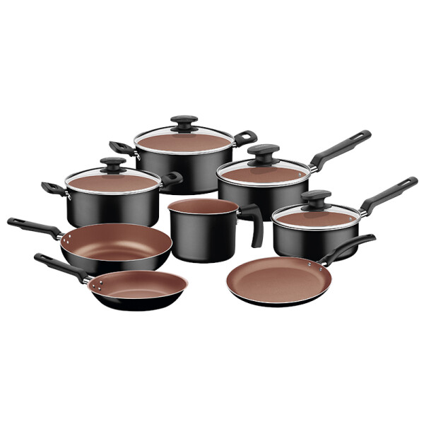 Batería de cocina negra 8 piezas "LORETO" -TRAMONTINA FER05308