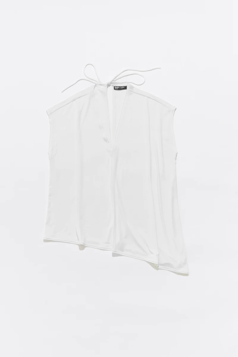 TOP LARGO OVERSIZE LAVADO Marfil