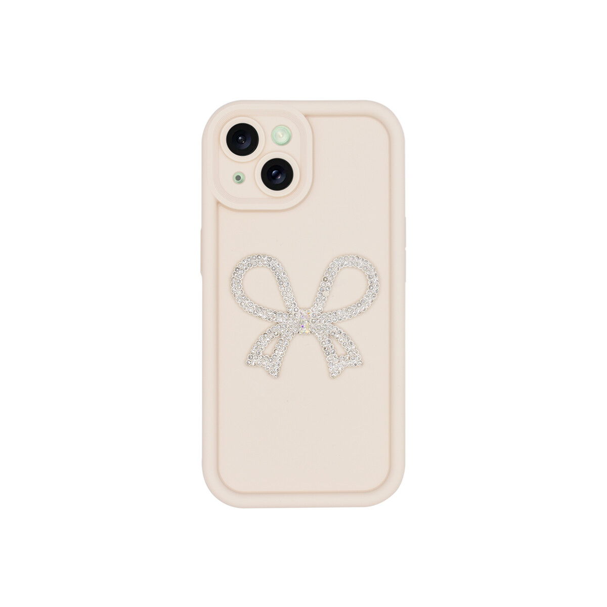 Protector iPhone 15 moño brillante color beige 