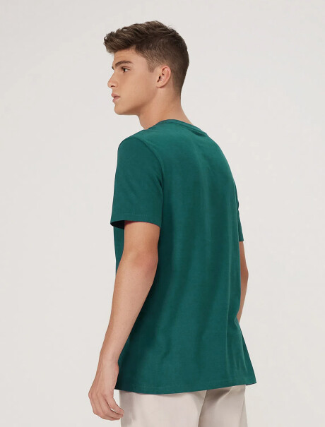 CAMISETA BÁSICA MANGA CORTA VERDE OSCURO