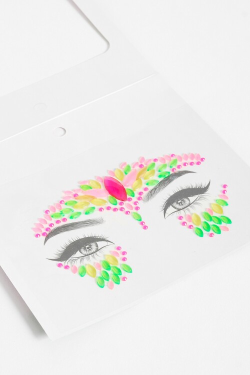 Brillos autoadhesivos faciales multicolor