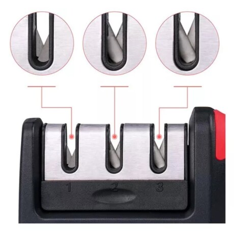 Afilador de cuchillo ergonómico de 3 etapas Afilador de cuchillo ergonómico de 3 etapas