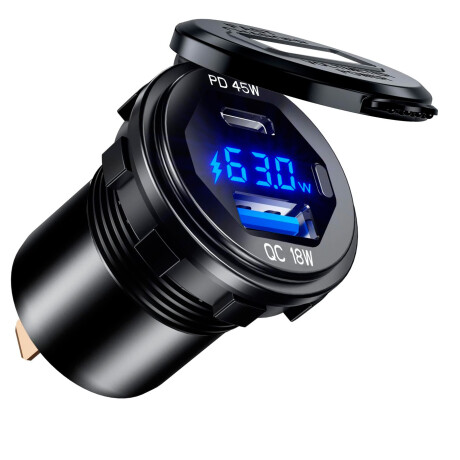 ENCHUFE - TOMA CORRIENTE TIPO C + USB CARGA RAPIDA 63W - ENCHUFE - TOMA CORRIENTE TIPO C + USB CARGA RAPIDA 63W -