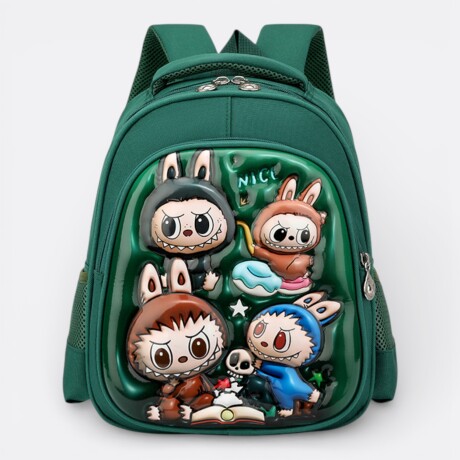 Mochila Capibara Labubu Preescolar 3d Relieve Labubu Bandidos