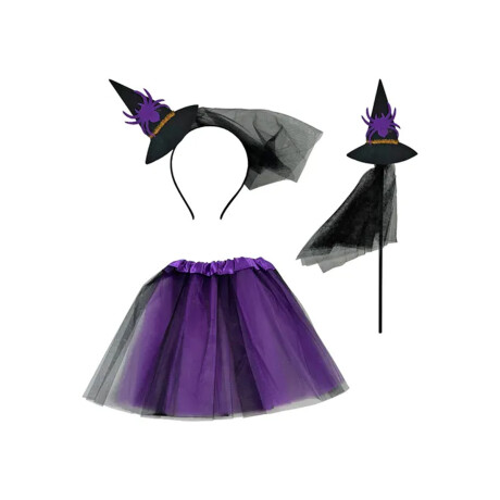 Disfraz Halloween infantil de bruja con detalles decorativos Violeta