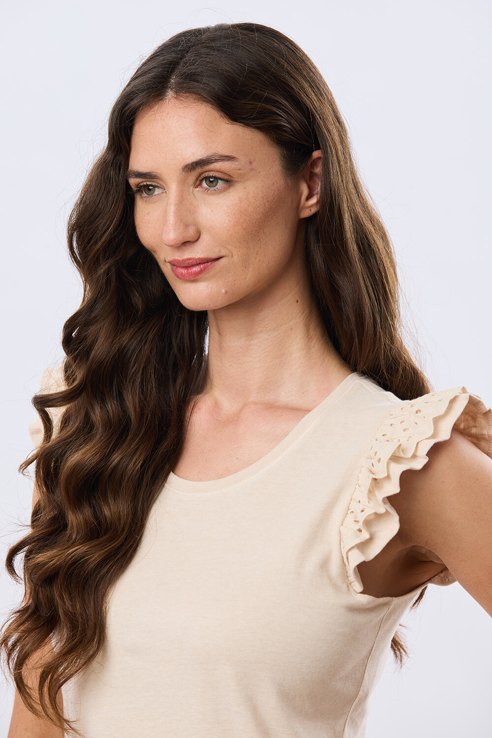 REMERA LISA DE ALGODÓN Beige