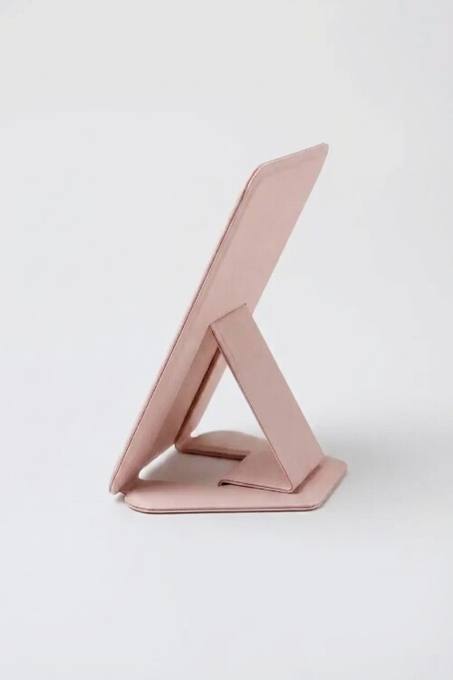 Tarjetero adhesivo con agarre y soporte integrado rosa