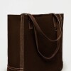 Shopper Vera en cuero gamuza Chocolate