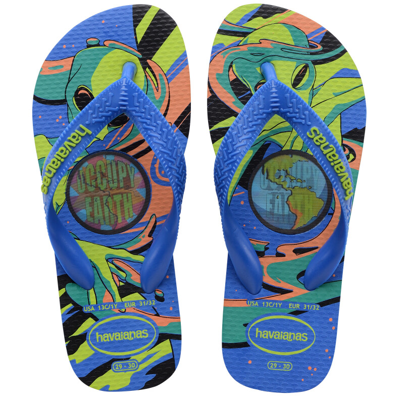 Sandalias Infantiles Havaianas Top Kids Holographic Azul Estrellas