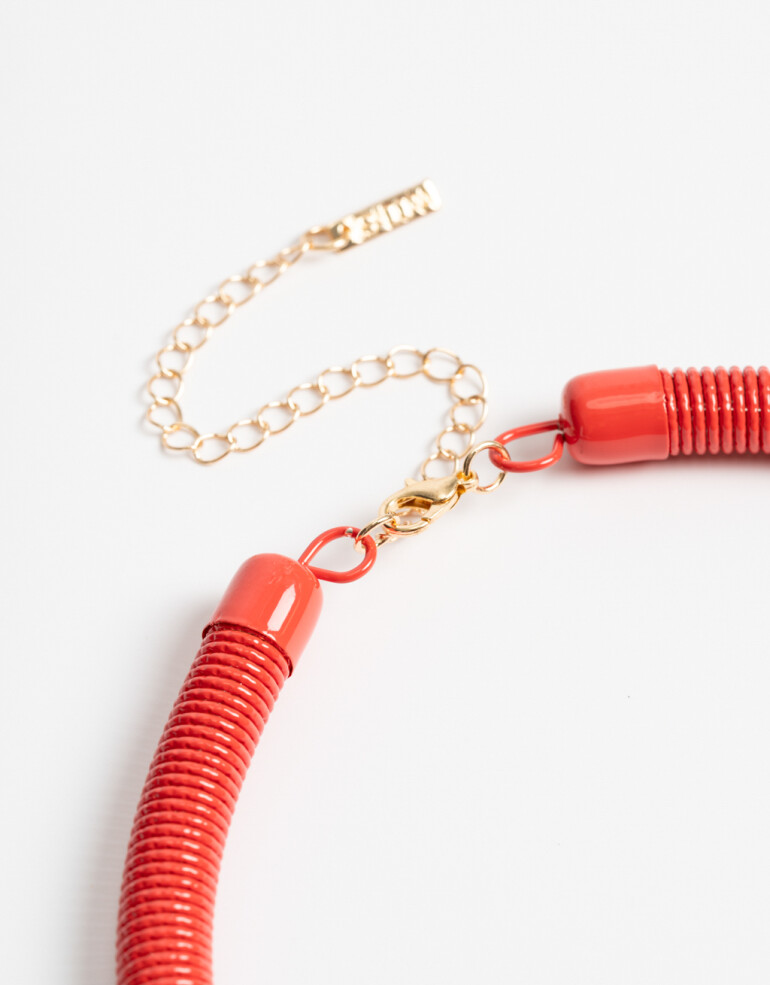 Collares Cortos Color Collar Corto Circular - Rojo Cereza
