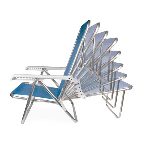 Kit 2 Reposeras Reclinables 8 Posiciones Aluminio Mor Sannet Azul
