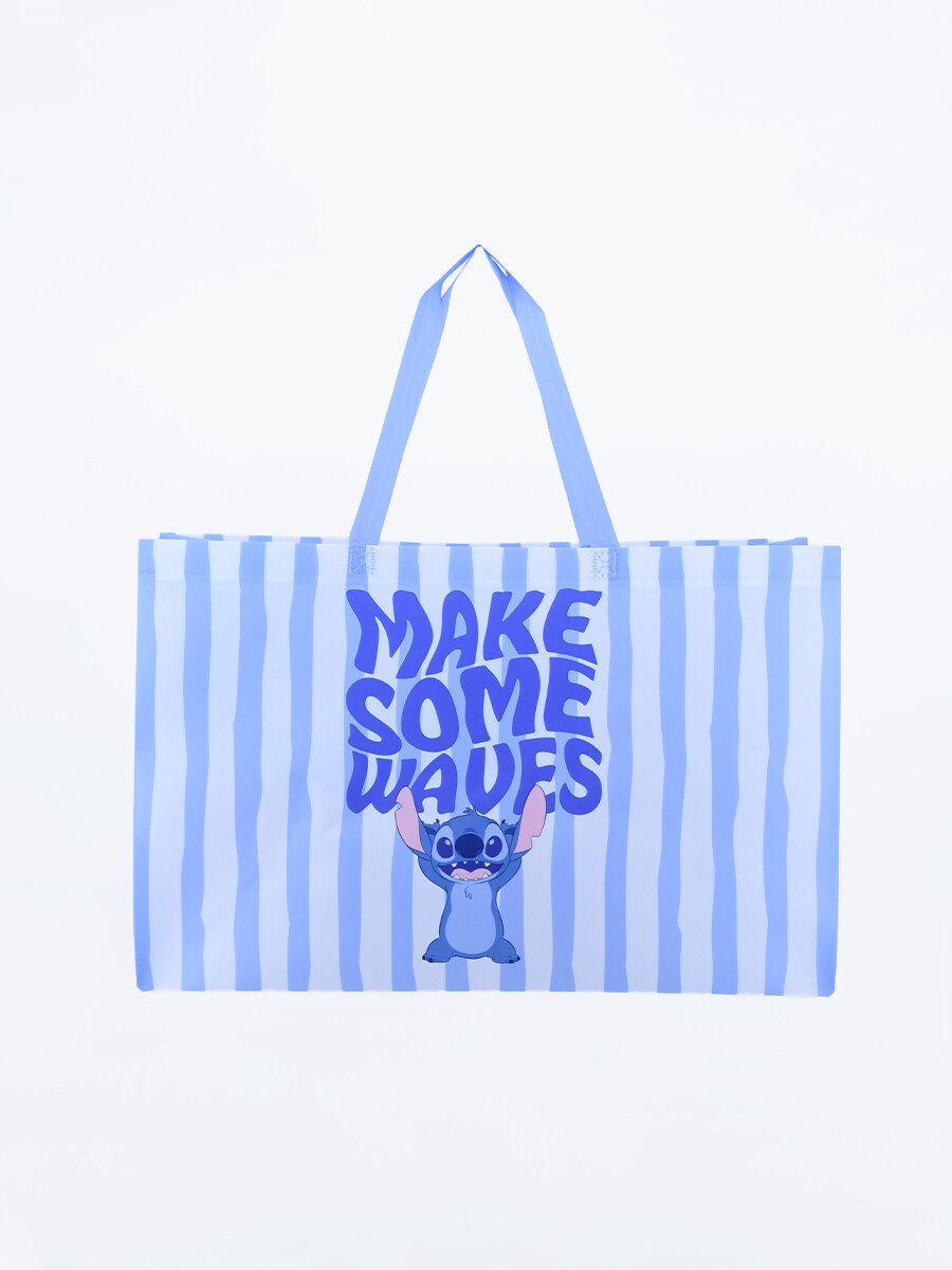 BOLSA LAMINADA STITCH - CELESTE 