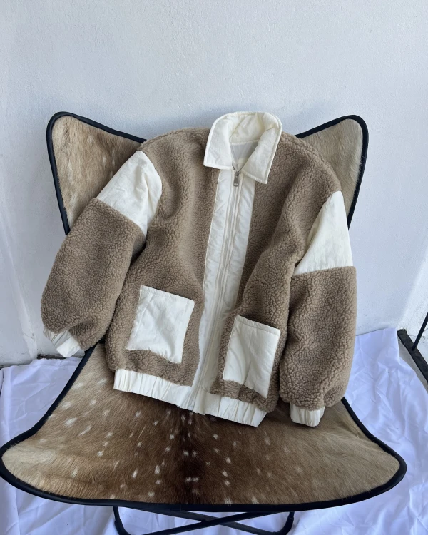 Campera ted combinada beige