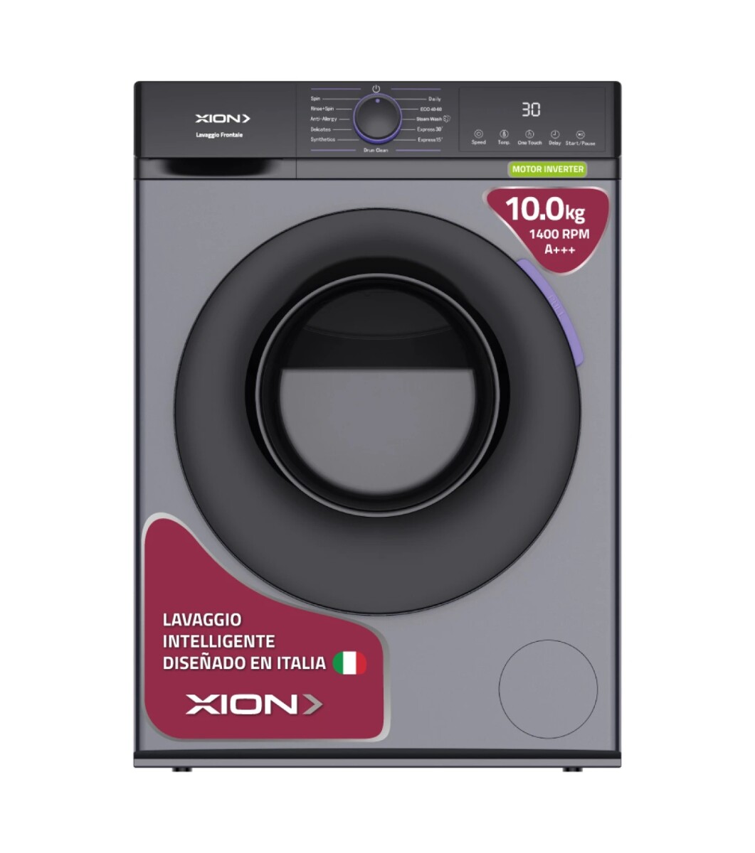 lavarropas inverter carga frontal 10 kgs Xion XI-LAV100F-CU 