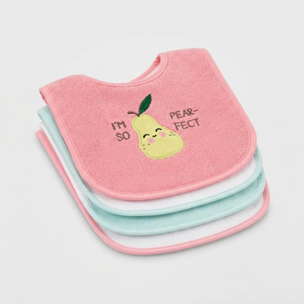 Set x4 baberos Lfriends impermeables pera rosado
