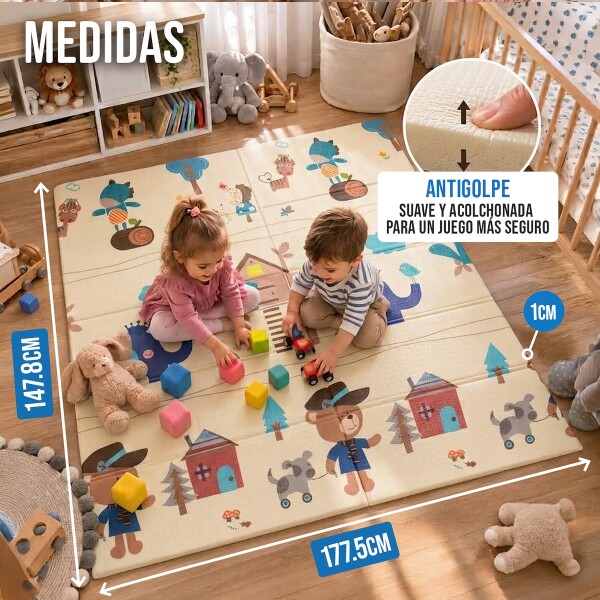 Alfombra Plegable Para Bebes Niños Reversible Antigolpes IMBACK Color Beige Alfombra Plegable Para Bebes Niños Reversible Antigolpes IMBACK Color Beige