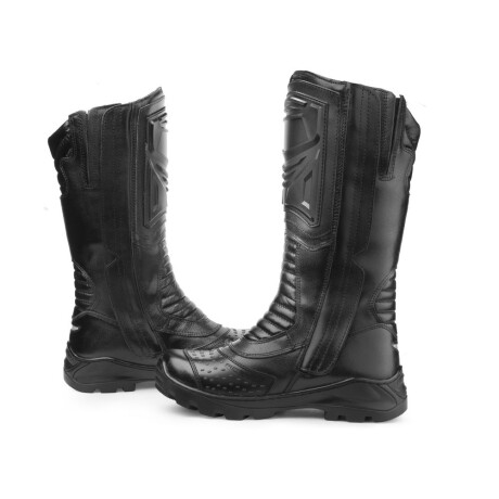 Botas de motociclista Acero Elite 39cm cuero legítimo Negro