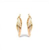 Caravanas aros de oro 3 lineas rombo- Oro bajo - Sin piedra- CA8404 sinpiedra