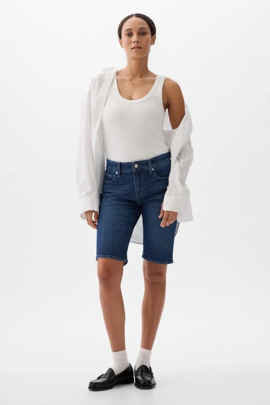 Bermuda Jean 5 Inch Mujer Dark Wash