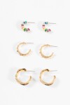 Set aros multicolor dorado