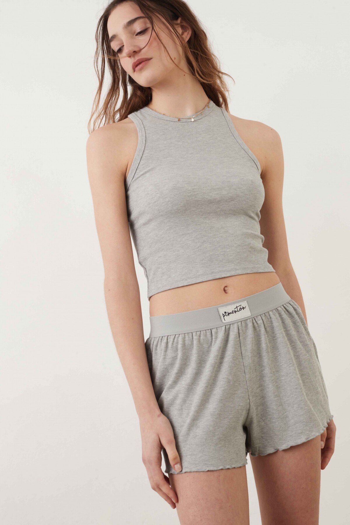 Top Enya Gris Melange