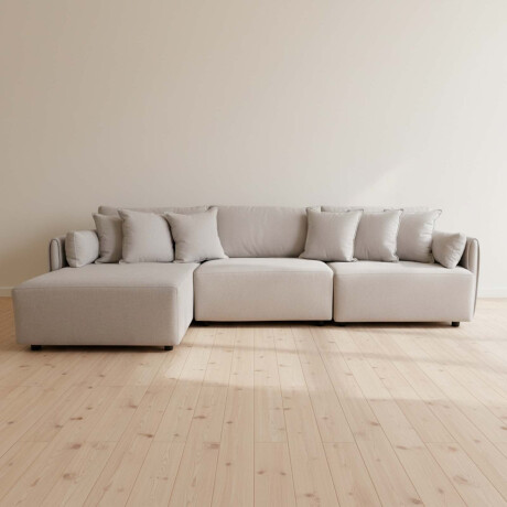 SOFÁ C/CHAISE MÁS DE 4 CUERPOS TELA NATURAL-BEIGE AMALFI BEIGE