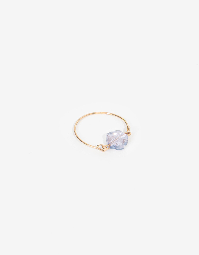 Anillos Chicos Con Dijes Anillo Charm Flor Acrílico - Dorado