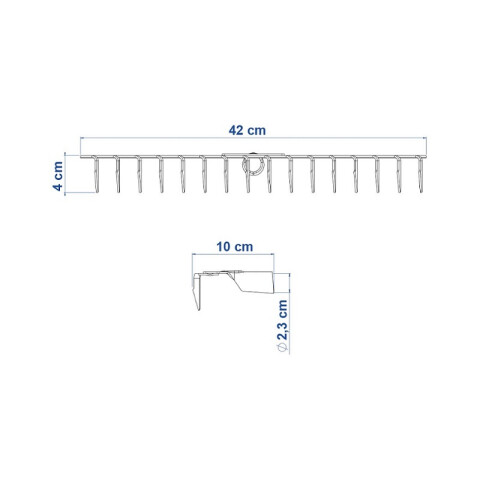 Rastrillo estampado 16 dientes sin mango -TRAMONTINA TN1493