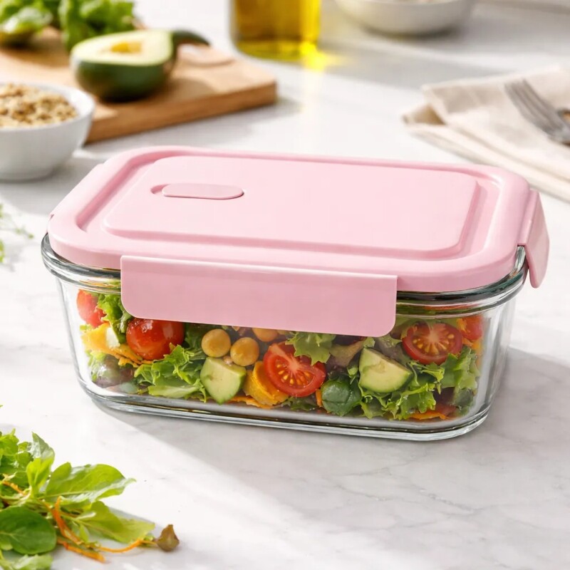 Recipiente Rectangular de Vidrio C/Trabas 680 ML - X-BX1002 Recipiente Rectangular de Vidrio C/Trabas 680 ML - X-BX1002