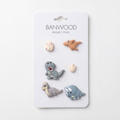BW-PINS Set De Pins Para Canasto Dinosaurios
