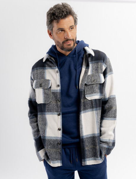 Sobrecamisa franela azul