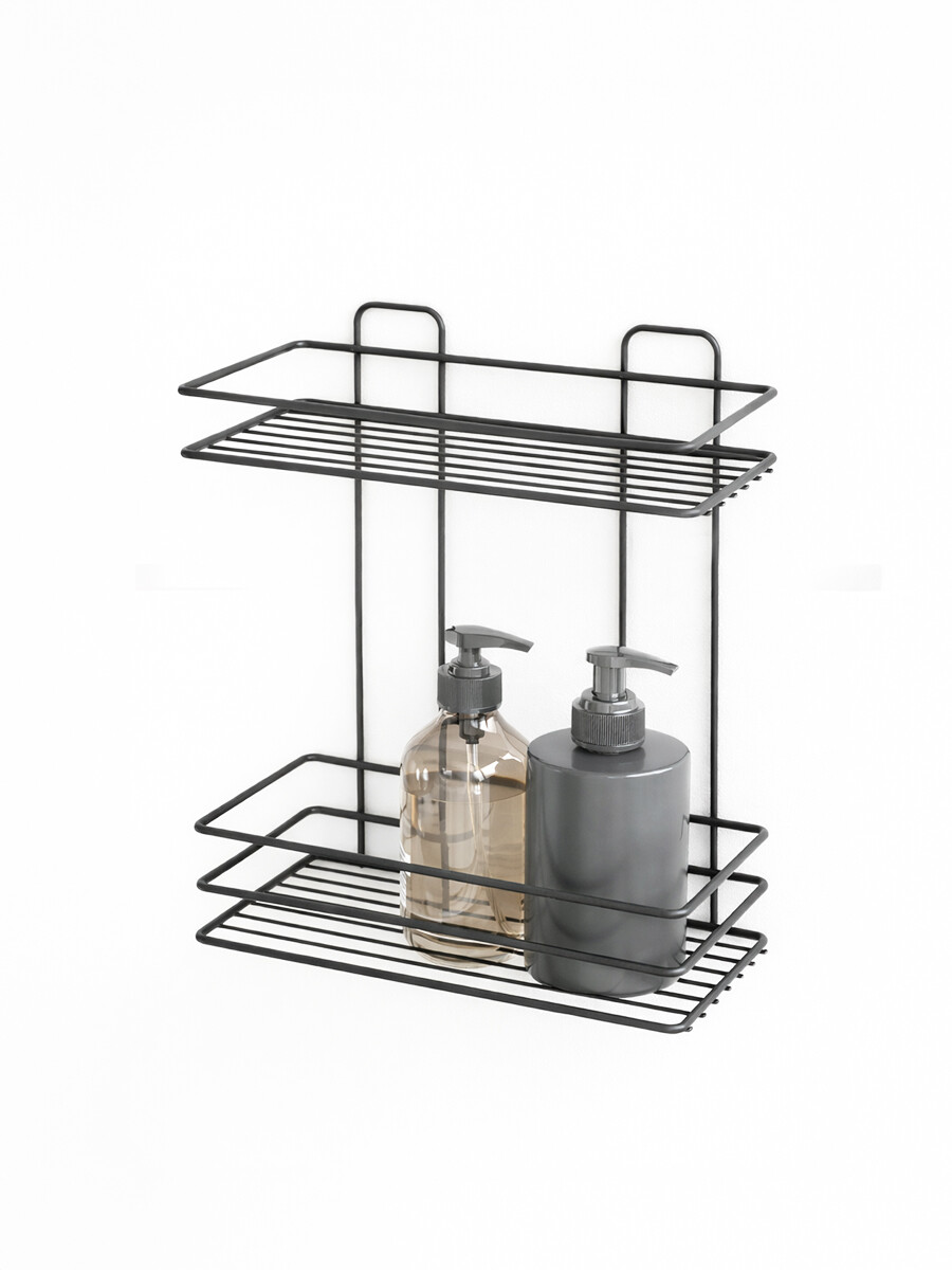 ESTANTE ORGANIZADOR DOBLE DE METAL - NEGRO 