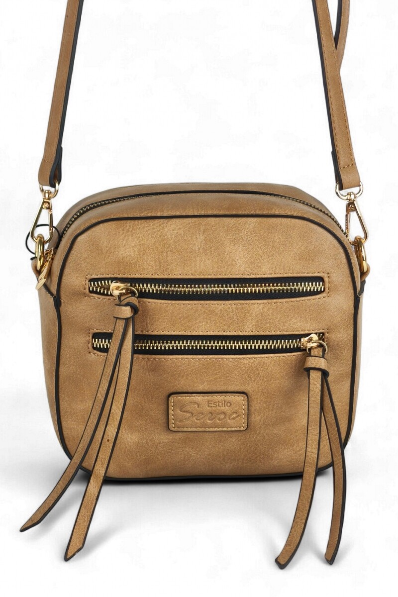 Bandolera con cierres Beige