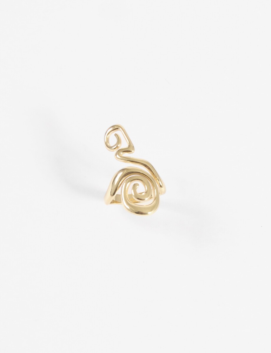 Anillo wavy acero - dorado 