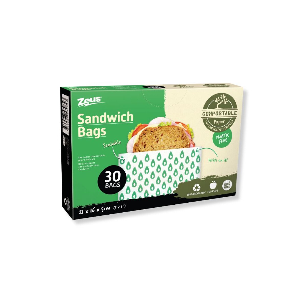 SET X30 BOLSAS COMPOSTABLE SANDWICH 