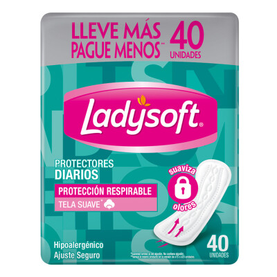 Protectores Diarios Ladysoft Respirable 40 Uds. Protectores Diarios Ladysoft Respirable 40 Uds.