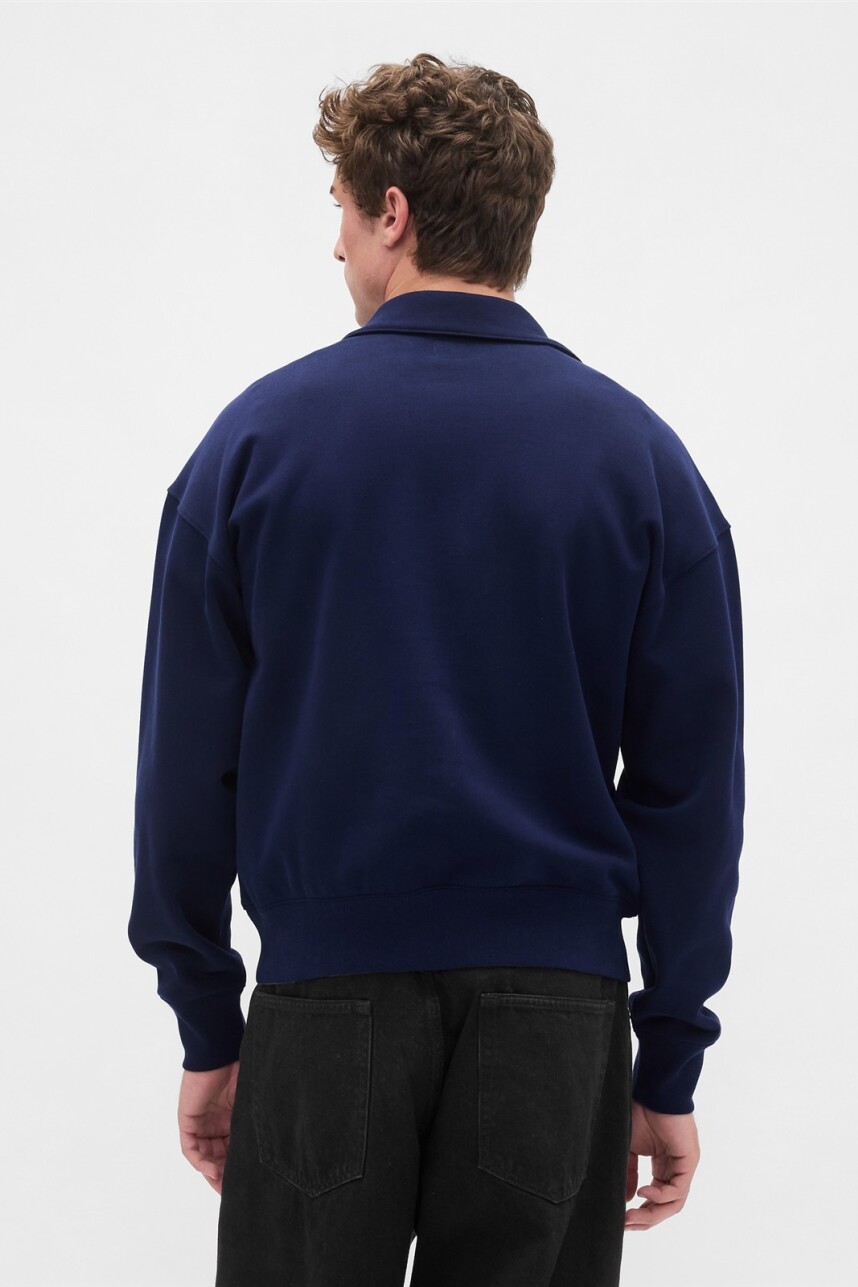 Buzo Deportivo Medio Cierre Hombre Navy Uniform