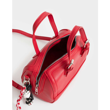 Cartera Bowling Con Charm Rojo Medio