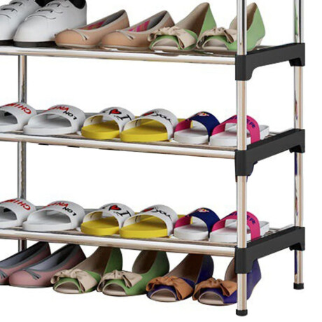 Zapatera Rack Organizador Zapatos Botas 5 Estantes Ajustable Plata/negro