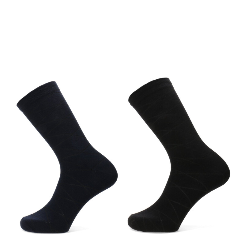 Medias de Hombre Push Media Man Solid pack X2 Negro - azul Marino
