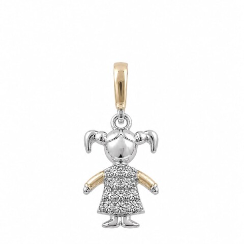 Colgante Niña Plata y Oro Colgante Niña Plata y Oro