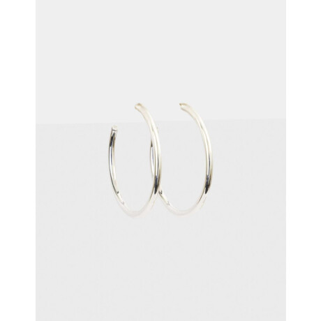 Argollas Bañada En Plata Plateado