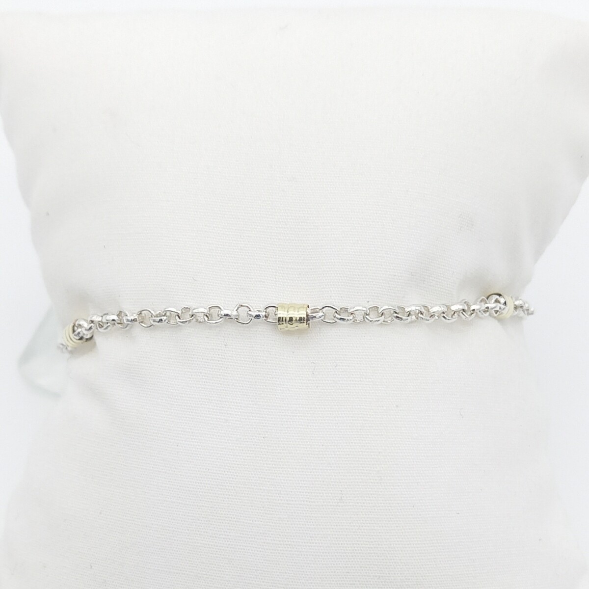 Pulsera de plata 925 y double en oro 18 ktes, ROLITO. 
