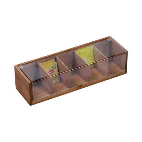 Caja De Te 5 Divisiones Bambu 36X11X9Cm Natural