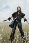 Leather jeans Negro
