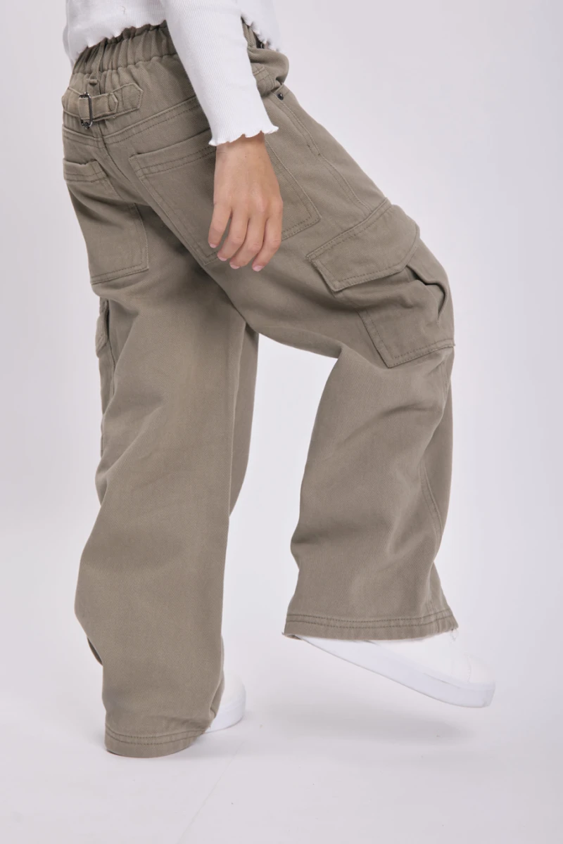 Pantalón jean cargo - Verde 